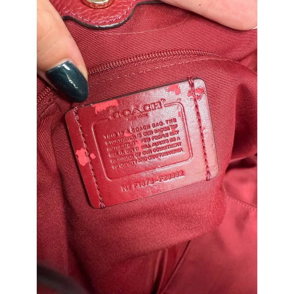 Coach Lexy Red Leather Shoulder Bag